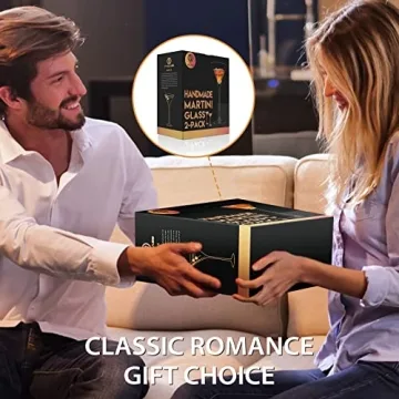 YY Martini Glasses Set of 2 - Crystal Coupe Cocktail Elegance