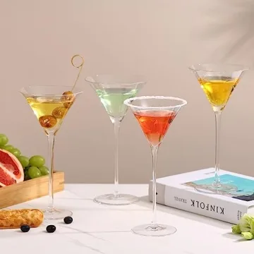 YY Martini Glasses Set of 2 - Crystal Coupe Cocktail Elegance