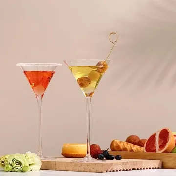 YY Martini Glasses Set of 2 - Crystal Coupe Cocktail Elegance