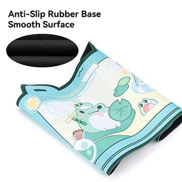 Cute Frog Mouse Pad Large Gaming Mouse Pad, Waterproof Easy Clean,Non-Slip Base Long Office Desk Mat...