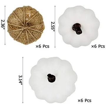 winemana 18 Pcs Artificial Pumpkins Set for Thanksgiving Decor