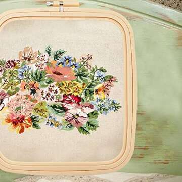 LAMXD 4 Pieces Embroidery Hoop Rectangle Square Embroidery Frame Cross Stitch Hoop Sewing Tool for Art Craft Handy Sewing (Multicolor),with Gold Eye Embroidery Needles