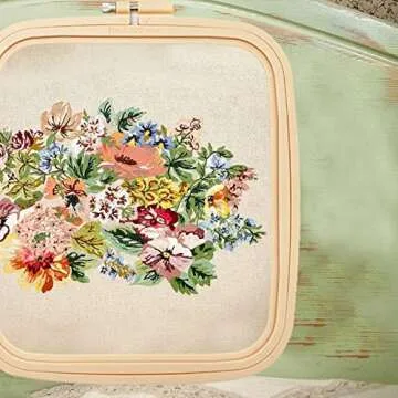 LAMXD 4 Pieces Embroidery Hoop Rectangle Square Embroidery Frame Cross Stitch Hoop Sewing Tool for Art Craft Handy Sewing (Multicolor),with Gold Eye Embroidery Needles