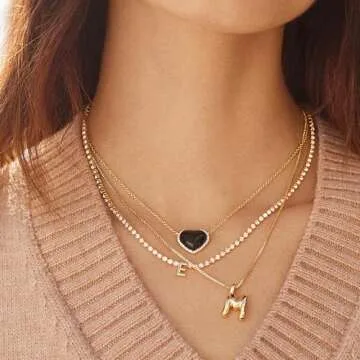 Gwen Mini Bubble Initial Necklace by BaubleBar - Personal Jewelry