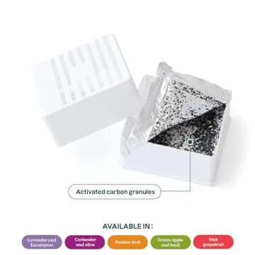 ATTITUDE Air Purifier, Activated Carbon Freshener, Odor Remover, Plant and Mineral-Based, Vegan, Lavender and Eucalyptus, 8 Ounces