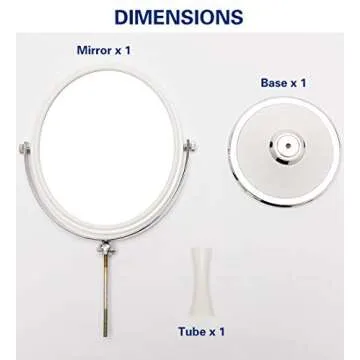 YEAKE Vintage Table Mirror with Stand 8-inch Double Sided Swivel 1X/3X Magnification Desk Mirror with Silver Style 13 Inch Height Standing Tabletop Makeup Vanity Mirror(Oval)