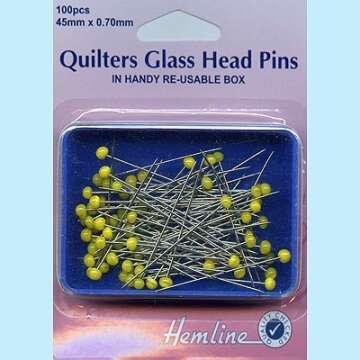 Hemline Quilters Glass Headed Pins - Perfect Precision for Your Sewing Needs