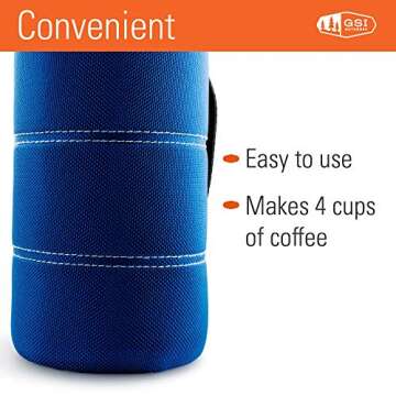 GSI Outdoors, 30 Fl Oz JavaPress, French Press Coffee Mug, Superior Backcountry Cookware Since 1985, Blue