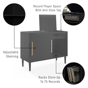 Crosley Everett Record Player Stand with Vinyl Storage