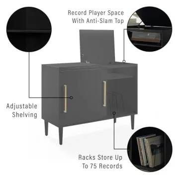 Crosley Everett Record Player Stand with Vinyl Storage