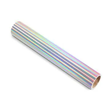TECKWRAP Glossy Rainbow Holographic Silver Chrome Vinyl for Creative DIY Projects
