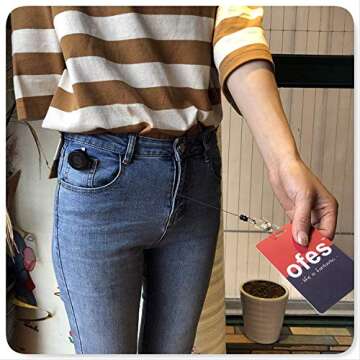 QREEL - 2 Pack - Retractable ID Name Badge Holder Reels with Swivel Alligator Clip (Black)