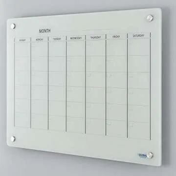 Global Industrial 36"W x 24"H Magnetic Glass Calendar