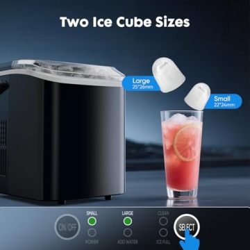 Sweetcrispy Portable Ice Maker - Quick, Self-Cleaning Ice Machine