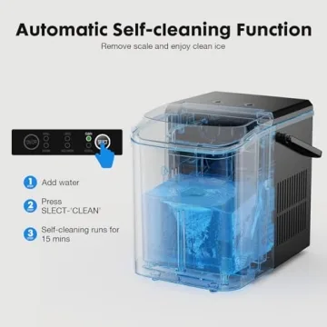 Sweetcrispy Portable Ice Maker - Quick, Self-Cleaning Ice Machine