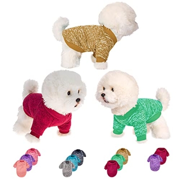 MOIRIG 3-Pack Dog Sweaters - Warm, Soft Pet Clothes for Small Dogs & Cats