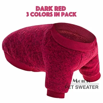 MOIRIG 3-Pack Dog Sweaters Warm Soft Pet Clothes