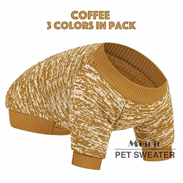 MOIRIG 3-Pack Dog Sweaters Warm Soft Pet Clothes