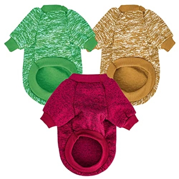 MOIRIG 3-Pack Dog Sweaters Warm Soft Pet Clothes