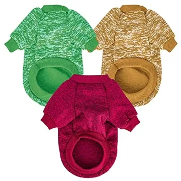 MOIRIG 3-Pack Dog Sweaters Warm Soft Pet Clothes