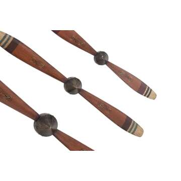 Deco 79 Metal Airplane Propeller Home Wall Decor 2 Blade Wall Sculpture with Aviation Detailing, Set...