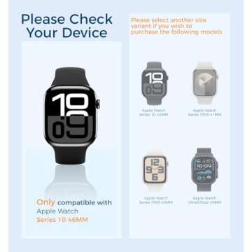 AK JOHN 2 Pack for Apple Watch Series 10 Screen Protector 46mm, Easy Installation Kit, Anti-Scratch,...