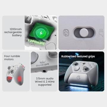 GameSir G7 Pro Wired Controller for Xbox Series X|S, Xbox One, Wireless Gamepad for PC&Android with TMR Sticks, Hall Effect Analog Triggers, 1000Hz Polling Rate, 3.5mm Audio Jack - White (Renewed)