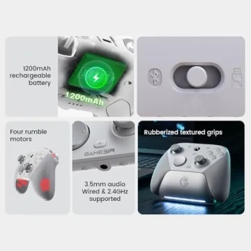 GameSir G7 Pro Wired Controller for Xbox Series X|S, Xbox One, Wireless Gamepad for PC&Android with TMR Sticks, Hall Effect Analog Triggers, 1000Hz Polling Rate, 3.5mm Audio Jack - White (Renewed)