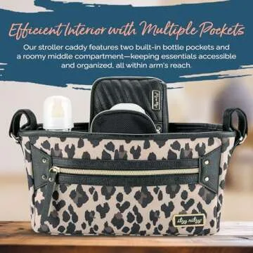 Itzy Ritzy Adjustable Stroller Caddy - Stylish Organizer for Parents with 2 Pockets