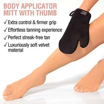 Tanning Mitt Kit – Self Tanner Mitten for Body and Face w/Exfoliation Mitt – Sunless Tanning Mitt Applicator - Double Sided, Washable, Ultra Soft Tanning Gloves for Tan with No Streaks