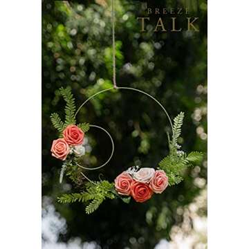 Breeze Talk Artificial Flowers Coral Roses 25pcs Realistic Fake Roses w/Stem for DIY Wedding Bouquets Centerpieces Arrangements Party Baby Shower Home Decorations