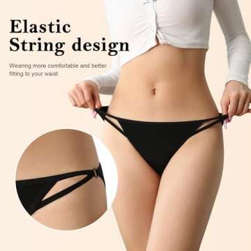 UMMISS Womens Bikini Underwear 10 Pack Sport High Cut Sexy Cheeky Panties Comfortable Breathable Low...