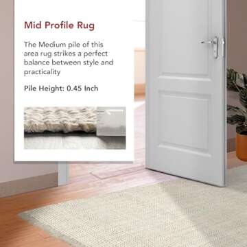 nuLOOM 5x8 Daniela Jute Tassel Hand Woven Area Rug, Off White, Solid Chunky Farmhouse Design, Natural Fiber, For Bedroom, Dining Room, Living Room, Hallway, Office, Entryway