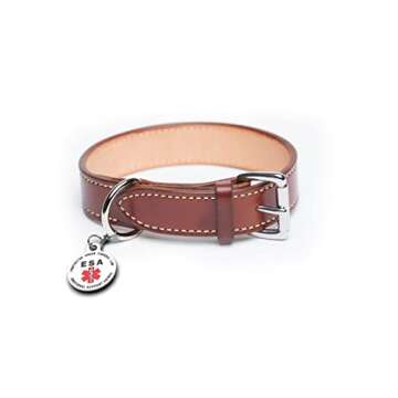 DOUBLE SIDED Small Breed Emotional Support Animal ESA Tag Red Medical Alert Symbol and Protected by Federal Law .999 inch ID Tag. Easily switch between collars harness and vest.