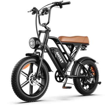 AMYET V9-G60 Peak 1500W Electric Bike - 32MPH, 48V 20Ah Battery, 7-Speed, Fat Tire Durability