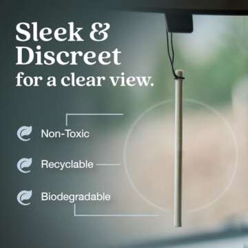 Enviroscent Non-Toxic Car Air Freshener (Black Vanilla & Mandarin) Natural Car Air Freshener | Essential Oil Diffuser | Car Scent Lasting Over 180 Days | 3 Packs of 2 Hanging Auto Stix