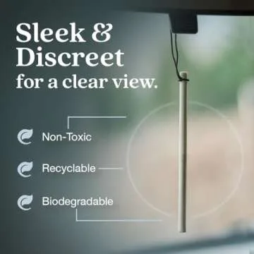 Enviroscent Non-Toxic Car Air Freshener (Black Vanilla & Mandarin) Natural Car Air Freshener | Essential Oil Diffuser | Car Scent Lasting Over 180 Days | 3 Packs of 2 Hanging Auto Stix