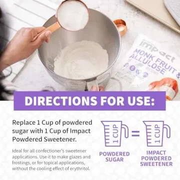 Impact - Monk Fruit Allulose Sweetener, Crystallized Blend Sugar Substitute - Zero Calorie Low-Carb Essential for Low-Carb Recipes - 4lb