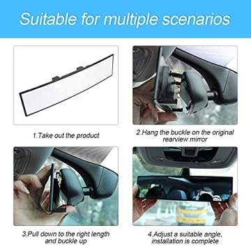 8sanlione Panoramic Rearview Mirror for Driving Safety and Style