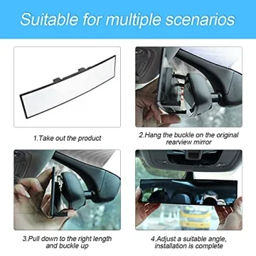 8sanlione Panoramic Rearview Mirror for Driving Safety and Style