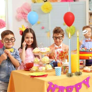 10 Inch Cream Spiral Taper Candles for Home Decoration, 12 Pack Candy-Color Candlesticks for Dinner Party Wedding Holiday