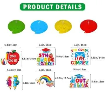 TTDQ Peace Out 5th Grade Banner 5th Grade Graduation Decorations 2024 Elementary School Graduation Decorations 5th Grade Graduation Banner for Class of 2024 Graduation Party Decoration