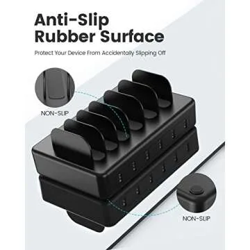 50W 6 Ports Multi Charger: Fast & Organized Charging Station