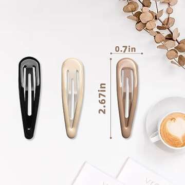 Cptots Metal Snap Hair Clips Water Drop No Slip Hair Barrettes for Women Large Hair Clips For Thick ...