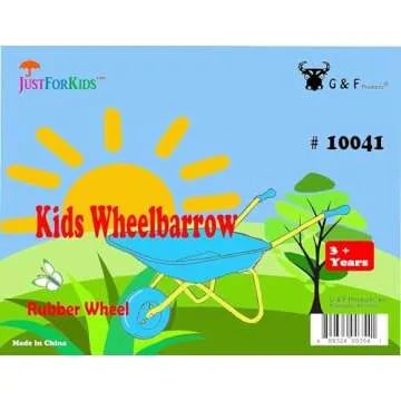 G & F Products Kids Metal Wheelbarrow – Child-Sized, Durable Metal Construction with Sturdy Wheel, Easy Assembly, Ideal for Outdoor Play, Gardening Fun, Backyard Activities & Toddler-Friendly Design