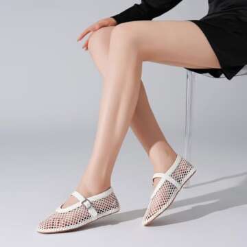 Comfortable Mesh Ballet Flats for Women - Kitulandy Shoes