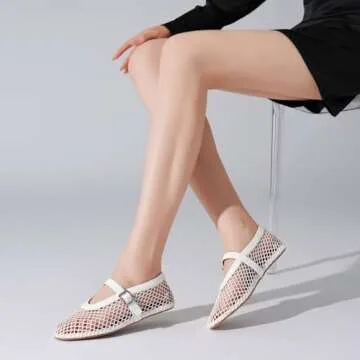 Comfortable Mesh Ballet Flats for Women - Kitulandy Shoes