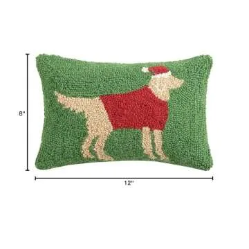 Peking Handicraft Christmas Golden Retriever Hook Pillow - Ideal Gift for Dog Lovers
