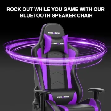 GTRACING Gaming Chair Bluetooth Speakers Ergonomic Purple