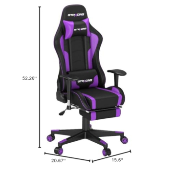 GTRACING Gaming Chair Bluetooth Speakers Ergonomic Purple